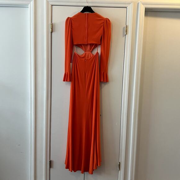 Mac Duggal 67944 Long Sleeve Column Gown Dress Orange size 2 UB - Picture 6 of 6